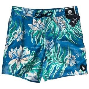 Volcom Men's Standard Polly Pack 17" Trunk Boardshort Aged Indigo‎ NWT